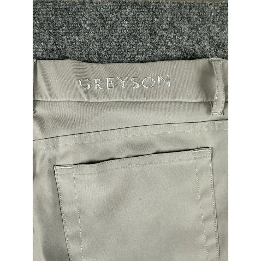 Greyson Pants 33x32 Gray Stretch Golf Trousers Five Pocket Wolf Performance